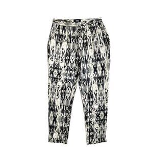 Paige Pants Black White Abstract Print Dress Trousers SZ S New $298